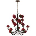 Ver imagem 6 de Linda Luminária de Ferro com Flores para Sala de Jantar Grande - Vermelho