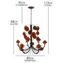 Ver imagem 2 de Linda Luminária de Ferro com Flores para Sala de Jantar Grande - Laranja