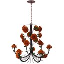 Ver imagem 7 de Linda Luminária de Ferro com Flores para Sala de Jantar Grande - Laranja