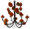 Ver imagem 1 de Linda Luminária de Ferro com Flores para Sala de Jantar Grande - Laranja