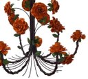 Ver imagem 5 de Linda Luminária de Ferro com Flores para Sala de Jantar Grande - Laranja