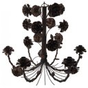 Ver imagem 1 de Linda Luminária de Ferro com Flores para Sala de Jantar Grande - Verniz