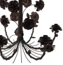 Ver imagem 5 de Linda Luminária de Ferro com Flores para Sala de Jantar Grande - Verniz