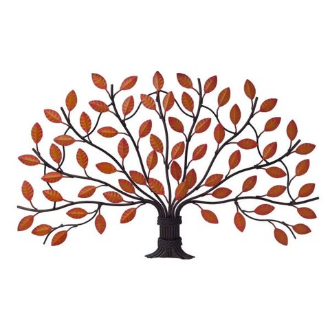 Arabesco Vintage de Parede Decoração Artesanal com Árvore de Ferro - Vermelho