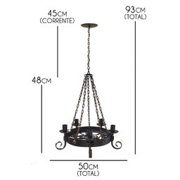 Pendente com Correntes em Metal para Iluminação de Área Gourmet Vintage - 2