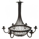 Ver imagem 1 de Lindo Lustre Rústico em Ferro com 6 Bocais para Sítio e Chácara