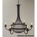 Ver imagem 4 de Lindo Lustre Rústico em Ferro com 6 Bocais para Sítio e Chácara