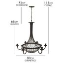 Ver imagem 2 de Lindo Lustre Rústico em Ferro com 6 Bocais para Sítio e Chácara