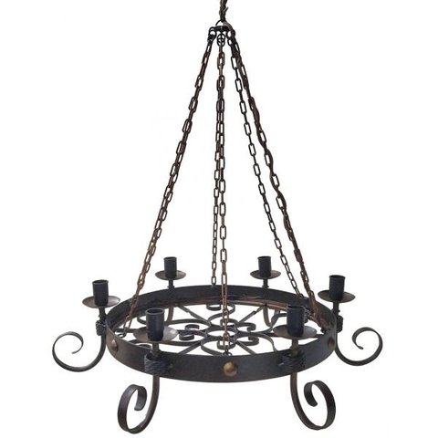 Lustre de Correntes em Ferro Retrô Medieval para Quarto de Casal