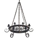 Ver imagem 1 de Lustre de Correntes em Ferro Retrô Medieval para Quarto de Casal