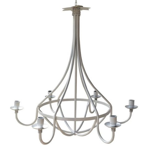 Luminária Provençal Moderna Branca para Sala de Estar Grande