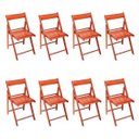Ver imagem 2 de Kit 2 Jogos de Mesa Dobrável com 4 Cadeiras de Madeira Ideal para Bar e Restaurante Flexo Gourmet Pr
