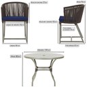 Ver imagem 2 de Mesa com 6 Cadeiras de Jantar Roma 120cm e Noronha em Alumínio Fendi Corda Náutica Estofado 10 Trama