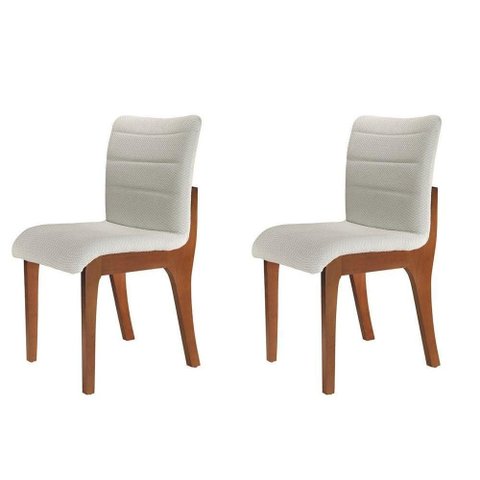 Conjunto com 2 Cadeiras para Mesa de Jantar Bella Mobillare Imbuia/linho Coleção