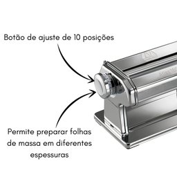 Máquina de Macarrão Atlas 150 Roller Cilindro de Massa Marcato - 3
