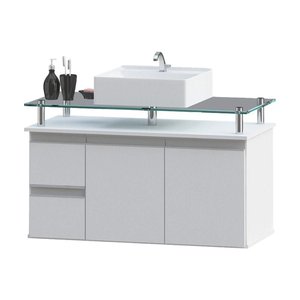 Gabinete Banheiro 2 Gavetas 2 Portas Diamante 80cm - Branco - Branco