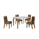 Ver imagem 2 de Conjunto Sala de Jantar Mesa Marialice com 4 Cadeiras Atena Cinamomo-Tampo Vidro/MDF /Off White