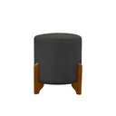 Ver imagem 2 de Puff Decorativo Principe Redondo Pes Madeira Tecido Veludo - Cinza