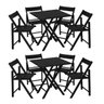 Kit 2 Jogos de Mesa Dobrável com 4 Cadeiras de Madeira Ideal para Bar e Restaurante Gourmet Preto - 1