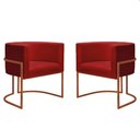 Ver imagem 1 de Kit 2 Poltronas Decorativa Nayara Base Ferro Bronze Suede - Twdecora