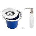 Ver imagem 1 de Kit Lixeira de Embutir 5 Litros Inox para Pia, Bancada ou Cuba Cozinha e Dosador de Sabão - Ecubas