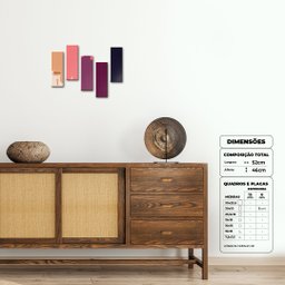 Paleta de Cores Rose- Quadros ou Placas Modulares com 5 Peças - 2