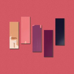 Paleta de Cores Rose- Quadros ou Placas Modulares com 5 Peças - 1