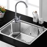 Cuba Gourmet Pia Inox 304 com Lixeira Embutir 5L Dosador de Sabão Cesto e Válvula Silver - Ecubas - 4