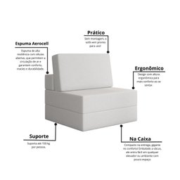 Sofá Cama à Vácuo 1 Lugar Linha Modular Flip Magic - 8