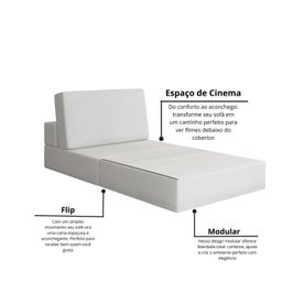 Sofá Cama à Vácuo 1 Lugar Linha Modular Flip Magic - 9