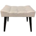 Ver imagem 2 de Puff Capitonê Luxo Jacquard Luxo Branco com Prata Geométrico