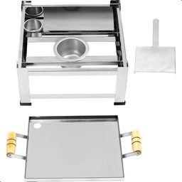 Chapa a Álcool Fogareiro Churrasqueira Bistequeiras de Inox - 4