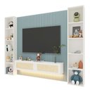 Ver imagem 3 de Home Supremo Slim/Native Ripado 250,4 cm - Azul Encanto/Branco/Tela Rattan Creme