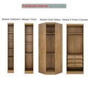Ver imagem 3 de Guarda-Roupa de Canto Modulado MDF 321cm Safira 4 Portas 3 Gavetas Una Mobília