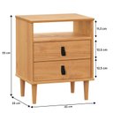 Ver imagem 5 de Mesa de Cabeceira Compacta Pés Altos 2 Gav 1 Nicho Madeira Mikka Freijó Idimex