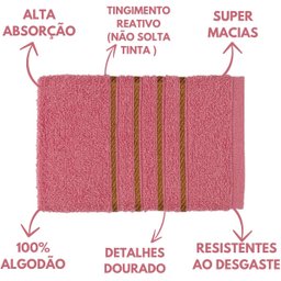 Jogo de Toalha Montreal 2 Banhão + 2 Rosto + 2 Tapete Piso Luxuoso 100% Algodão Rosê - 3