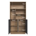 Ver imagem 5 de Armário Alto Escritório 2 Portas Nichos Office Marrom e Cinza