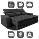 Ver imagem 3 de Sofá 3 Lugares Retrátil e Reclinável Cama inBox Senses 2,00m Velusoft Preto