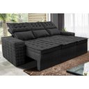 Ver imagem 1 de Sofá 3 Lugares Retrátil e Reclinável Cama inBox Senses 2,00m Velusoft Preto