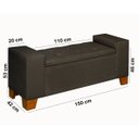 Ver imagem 6 de Recamier Baú Decorativo Berlin 1,50m Premium para Cama Casal Estilo Closet Estofado Cor Cinza