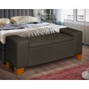 Ver imagem 3 de Recamier Baú Decorativo Berlin 1,50m Premium para Cama Casal Estilo Closet Estofado Cor Cinza
