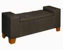 Ver imagem 1 de Recamier Baú Decorativo Berlin 1,50m Premium para Cama Casal Estilo Closet Estofado Cor Cinza