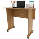 Ver imagem 1 de Mesa Escrivaninha Dobrável com Rodízio Amêndoa