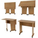 Ver imagem 5 de Mesa Escrivaninha Dobrável com Rodízio Amêndoa