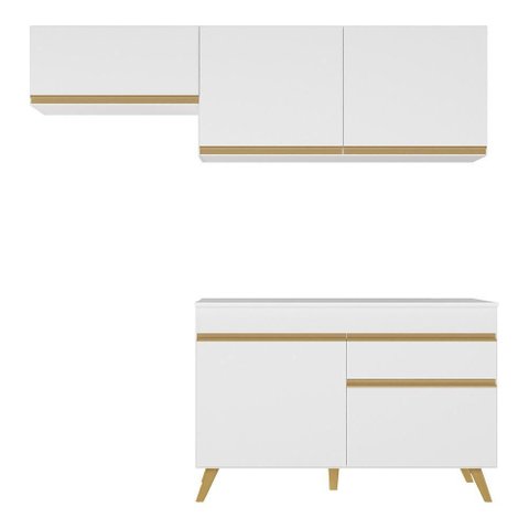 Conjunto Lavanderia Multiuso Armário E Balcão Multimóveis Branco