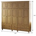 Ver imagem 4 de Guarda-Roupa Roupeiro Itamaraty Madeira Maciça 10 Portas e 6 Gavetas - Castanho