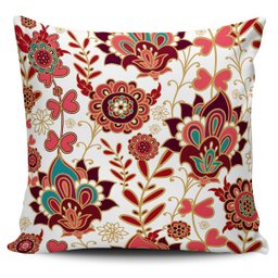 Kit 4 Capas Almofada estampa Floral Grena e Bordô 45x45cm - 3