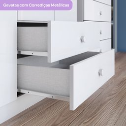 Quarto de Bebê com Guarda-Roupa 3 Portas Cômoda e Berço Faz de Conta Espresso Móveis - 16