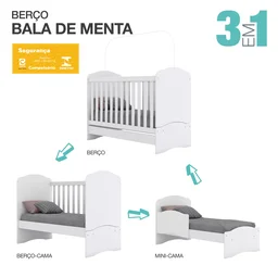Quarto de Bebê com Guarda-Roupa 3 Portas Cômoda e Berço Faz de Conta Espresso Móveis - 15