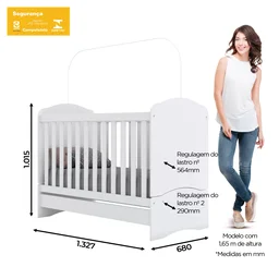 Quarto de Bebê com Guarda-Roupa 3 Portas Cômoda e Berço Faz de Conta Espresso Móveis - 12